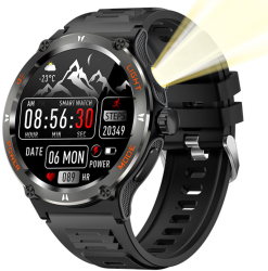 Smartwatch IXIU® Ceas Inteligent barbatesc KT76 Ecran 1 53&rdquo Retina HD Rezolutie 360x360 Procesor JL7012F6 Aplicatie DaFit Apeluri 