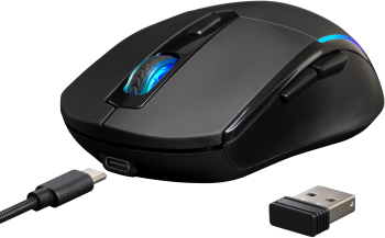 Mouse gaming wireless si cu fir Gamdias Hades M2 iluminare aRGB 4800 DPI Negru 