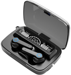 Casti wireless inteligente TWS EM-M19 Bluetooth 5.3 afisaj LED IOS + Android HiFi mod dual microfon incorporat lanterna LED autonomie 