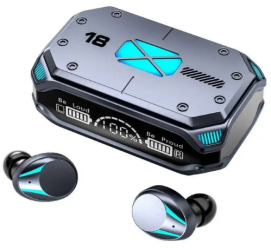 Casti wireless inteligente TWS EM-M41 Bluetooth 5.2 afisaj LED IOS + Android sunet panoramic 360° afisaj LED microfon incorporat 