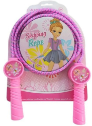Coarda de sarit pentru copii Skipping maner roz 