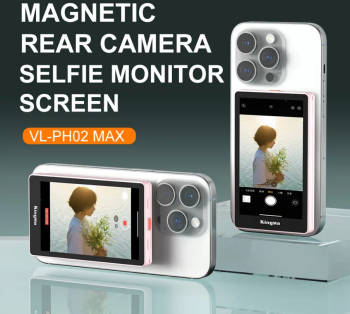 Monitor magnetic KingMa VL-PH02 MAX pentru selfie-uri si vlogging ecran 3.97& compatibil iPhone Samsung Huawei rezolutie 4K 30fp 