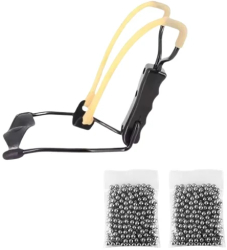 Set prastie metalica profesionala cu suport de incheietura si 200 bile 9 mm metal maner antiderapant 18 cm 