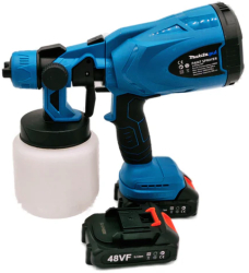 Pistol de vopsit electric fara fir Onevan 1500W 18W 38000rpm 2 baterii 1200ml/m albastru/negru 