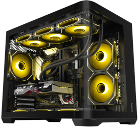 Carcasa Segotep Lumi 3S SECC Steel ATX Mini Tower fara sursa filtre de praf design panoramic Negru