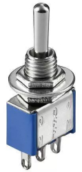Comutator ON-OFF-ON 3 pini cu retinere 12.5x6.5x9.5mm 3A 250V MTS-1 Goobay 