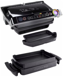 Gratar electric Tefal OptiGrill+ Snacking&Baking GC714834 2000W 6 programe Functie mancare congelata Invelis teflon antiaderent Accesor 