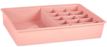 Organizator sertar cu 16 diviziuni roz 49 x 33 x 9 cm 
