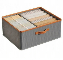 Organizator sertar Zola 2 compartimente cu dimensiune reglabila maner material textil ideal pentru haine si lenjerie intima detalii pi 