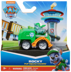 Patrula Catelusilor Pup Squad Racers Vehicul Cu Figurina Rocky 