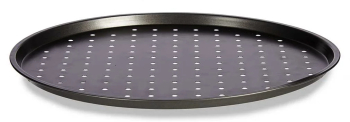 Tava rotunda pentru copt pizza gri 33 x 33 x 1 cm 