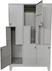 Vestiar metalic cu picioare si 6 usi Z 3x2 1200x500x1920 mm LxlxH Asamblat PLUS 