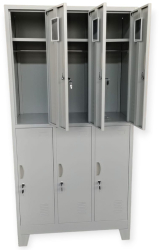 Vestiar metalic Premium cu picioare si 6 usi 3x2 1000x350x1920 mm LxlxH Asamblat PLUS 