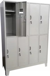 Vestiar metalic Premium cu picioare si 8 usi 4x2 1200x500x1920 mm LxlxH Asamblat PLUS 