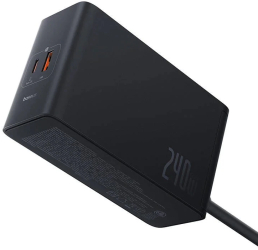 Statie de incarcare Baseus Digital GaN Intelligent Desktop 240W 3x USB-C 1x USB 1x DC cu cablu DC 1m Negru 