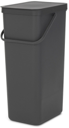 Cos de gunoi Brabantia Sort and Go 1004140 40 l Maner Montare pe perete Gri inchis 