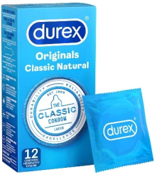 Prezervative Durex Originals Classic Natural Protectie si Confort De Necontestat 12 bucati 