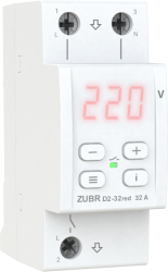 Releu de protectie tensiune monofazat ZUBR D2-40 RED 40A 2P afisaj LED montaj DIN 