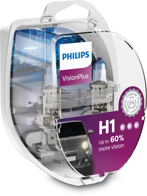 Set 2 Becuri Far H1 55W 12V VIsion Plus Philips 