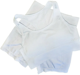 Set 2 Piese fitness Colanti scurti + Top cu push up si burete detasabil Gri Albastrui- M 