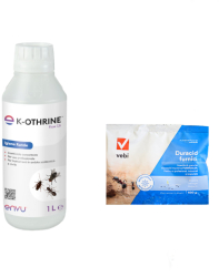 Set insecticid Kothrine SC 7.5 Flow 1 L si Duracid furnci 100 gr anti tantari gandaci de bucatarie plosnite muste purici insecte 