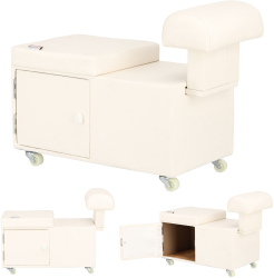 Taburet cosmetic pentru pedichiura Pufa cu suport pentru picioare 