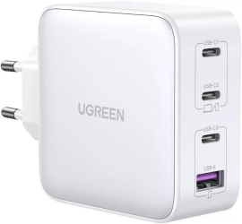 Incarcator retea Ugreen Nexode 100W, GaN Fast Charging, 3x USB-C, 1x USB-A, Negru Alb