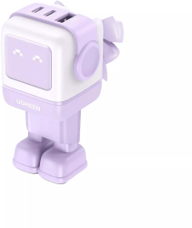 Incarcator retea Ugreen Uno 65W, GaN Fast Charging, 2x USB-C, 1x USB-A, Violet 