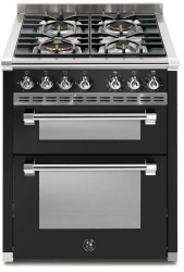 Aragaz Steel Cucine 70 cm 4 arzatoare 2 cuptoare colectie Ascot negru 