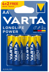 Set 6 baterii Varta tip AA Longlife Power Alkaline 4+2 4906121436