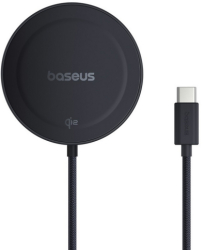 Incarcator wireless Baseus Mini4 Qi2, magnetic, 15W, negru 