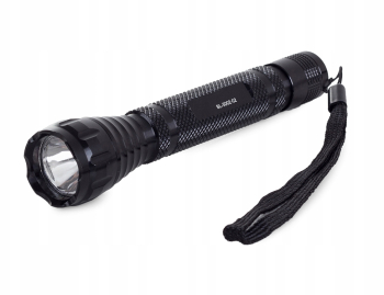 Lanterna tactica LED 10w din aluminiu cu suport pentru incheietura mainii cauciucat Police Negru