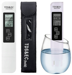 Tester Digital Calitate Apa 3 in 1 TDS/EC/Temperatura afisaj LCD alb 