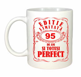 Cana alba personalizata Editie Limitata 95 ani INOVATIX® . 330ml 