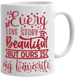 Cana alba personalizata Every love story is beautiful Model 2 INOVATIX® . 330ml 