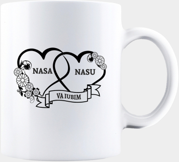 Cana alba personalizata NASA SI NASU VA IUBIM INOVATIX® . 330ml 