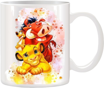 Cana alba personalizata Timon si Pumbaa INOVATIX® . 330ml 