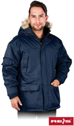 Geaca de protectie izolata GROHO cu gluga si fermoar XXXL Bleumarin 