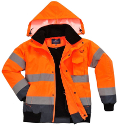 Jacheta de protectie Contrast Bomber Hi-Vis Portwest- C465 XL Albastru si portocaliu 