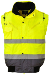 Jacheta de protectie Contrast Bomber Hi-Vis Portwest- C465 M Gri si galben 