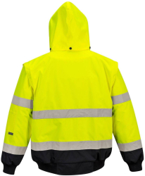 Jacheta de protectie Contrast Bomber Hi-Vis Portwest- C465 XXXL negru si galben 
