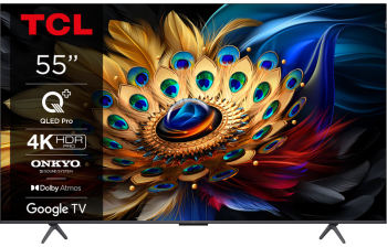 Televizor TCL QLED 55C655 Clasa F 139 cm 4K Ultra HD Smart Google TV Negru