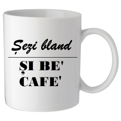 Cana alba personalizata & Sezi bland si be cafe INOVATIX® . 330 ml 