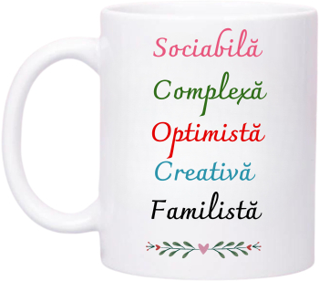 Cana alba personalizata cu nume si trasaturi de personalitate Cristina INOVATIX® . 330ml 