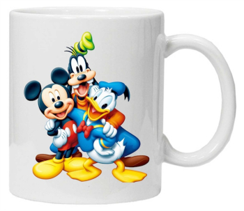 Cana alba personalizata Donald Mickey si Goofy INOVATIX® . 330ml 