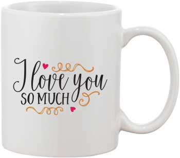 Cana alba personalizata I love you so much INOVATIX® . 330ml 