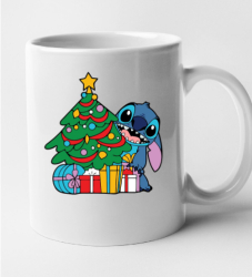 Cana alba personalizata Lilo si Stitch - Editie de Craciun INOVATIX® . 330 ml 