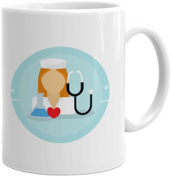 Cana alba personalizata medic asistent medical INOVATIX® . 330ml 