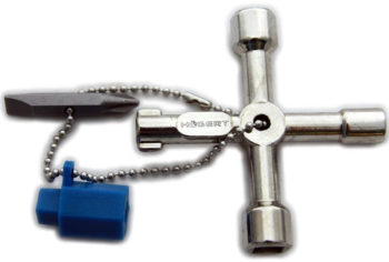 Cheie universala pentru dulapuri tehnice Hogert 76 mm 