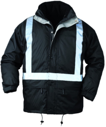 Geaca de iarna 4in1 Bodyguard impermeabila cu maneci detasabile si dungi reflectorizante XL 
